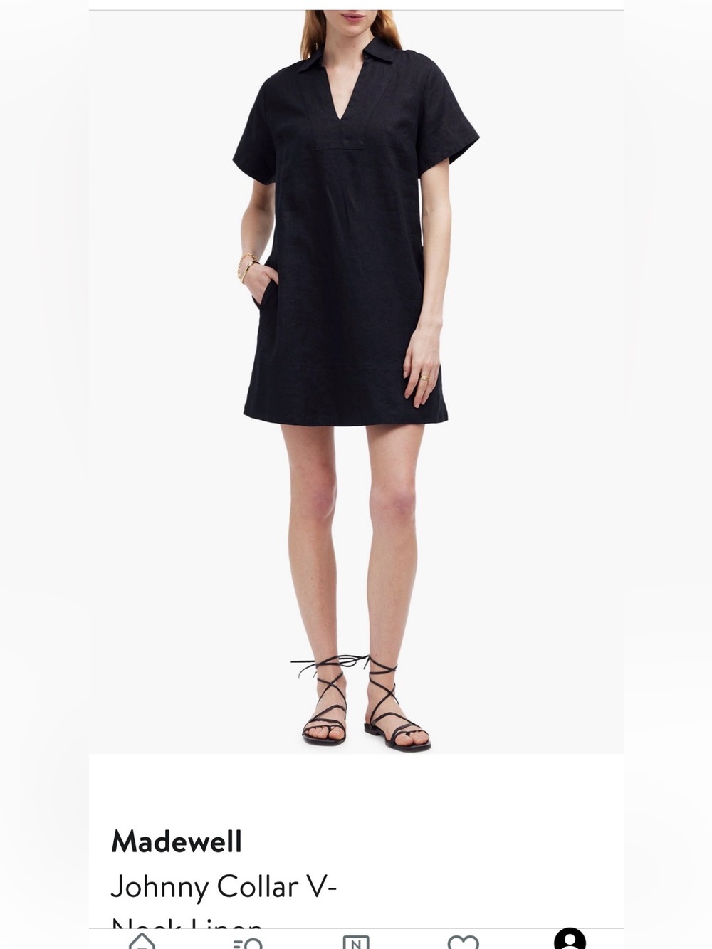 Madewell Johnny Collar V-Neck Minidress M